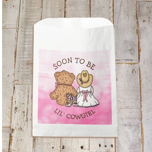 Soon To Be Lil Cowgirl Baby Shower Pink Favor Bag