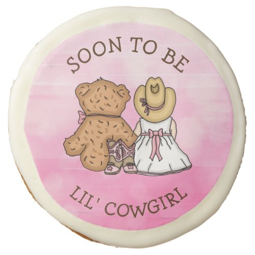 Soon To Be Lil Cowgirl Baby Shower Pink Sugar Cookie