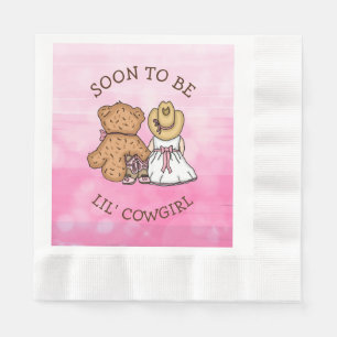 Soon to be Lil' Cowgirl   Girl's Baby Shower Napkins
