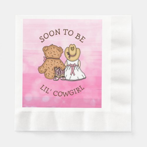 Soon to be Lil Cowgirl  Girls Baby Shower Napkins