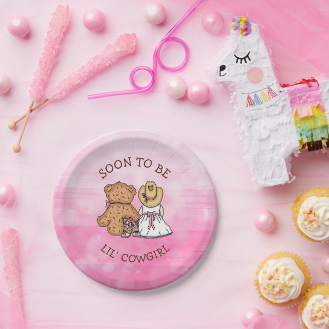 Soon to be Lil' Cowgirl | Girl's Baby Shower Paper Plates (Party)