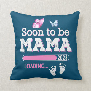Soon to be Mama 2023 Loading Pregnancy Throw Pillow