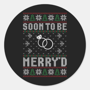 Soon To Be Married Merry'd Christmas Bride Groom C Classic Round Sticker