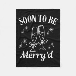 Soon To Be Merry'd Christmas Couple Engagement  Fleece Blanket