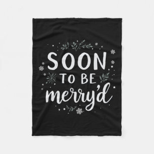 Soon To Be Merry'd Christmas Engaged Couple Matchi Fleece Blanket