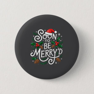 Soon To Be Merry'd Christmas Engaged Fiance Santa  Button