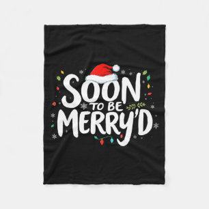 Soon To Be Merry'd Christmas Engaged Fiance Santa  Fleece Blanket