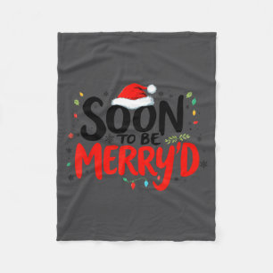 Soon To Be Merry'd Christmas Engaged Fiance Santa  Fleece Blanket