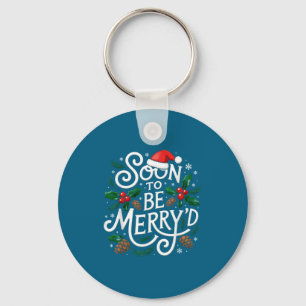 Soon To Be Merry'd Christmas Engaged Fiance Santa  Keychain