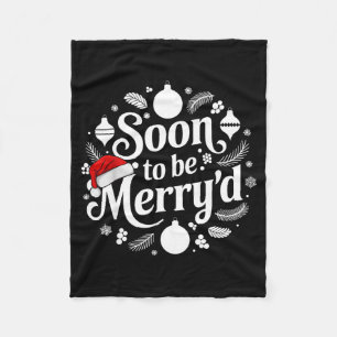 Soon To Be Merry'd Christmas Engaged Matching Coup Fleece Blanket