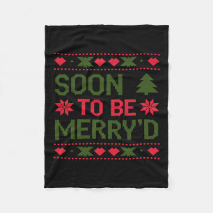 Soon To Be Merry'd Engaged Couples Christmas Fleece Blanket