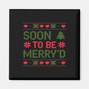 Soon To Be Merry'd Engaged Couples Christmas Magnet