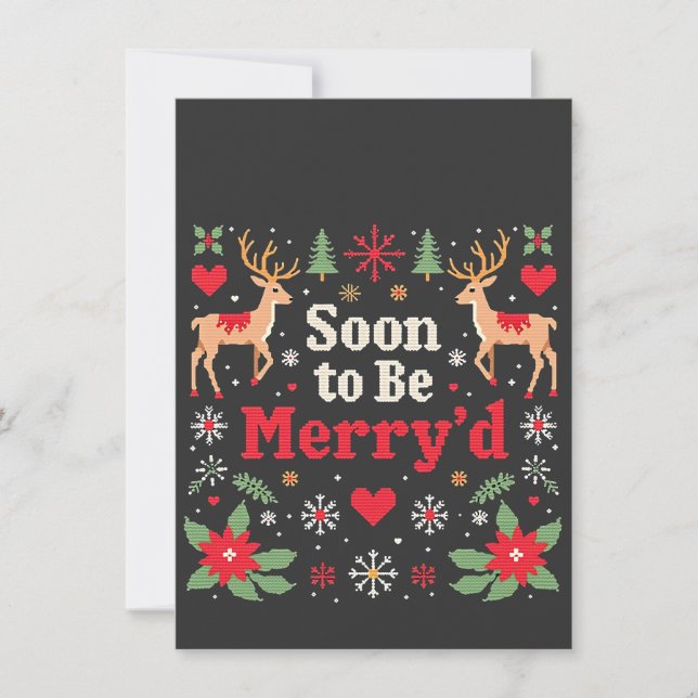 Soon to Be Merry'd Funny Christmas Couples  Invitation (Front)