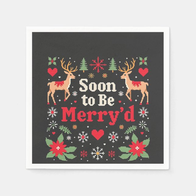 Soon to Be Merry'd Funny Christmas Couples  Napkins (Front)