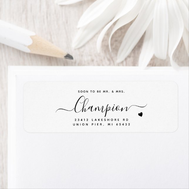 Soon-To-Be Minimalist Calligraphy Script Wedding Label (Insitu)