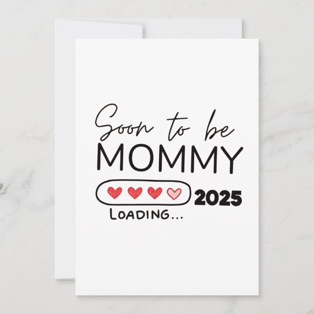 Soon to Be Mommy 2025 Valentine Day Pregnancy Holiday Card (Front)