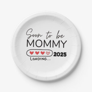 Soon to Be Mommy 2025 Valentine Day Pregnancy Paper Plates