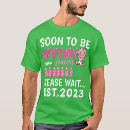 Soon To Be Mommy Again Est 2023 Baby Shower Girl L T_Shirt