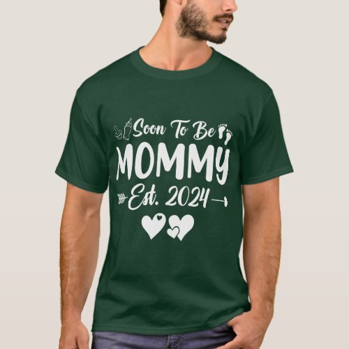 Soon To Be Mommy Est 2024 New Mom New Mama Womens  T_Shirt