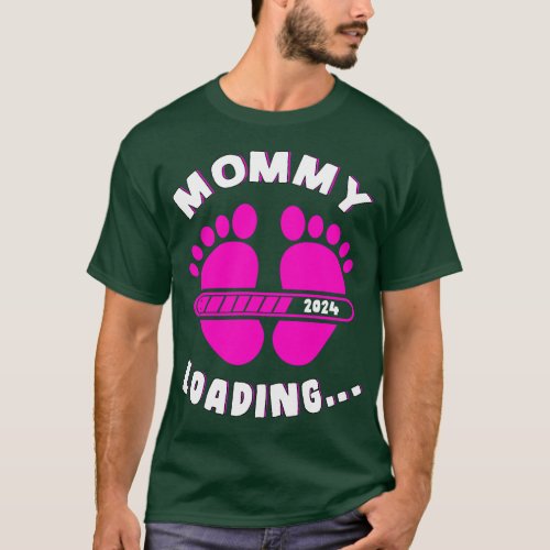 Soon to be Mommy Loading 2024 Mom  girl T_Shirt