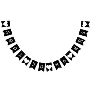 Soon To Be Mrs Black & White Bunting Flags