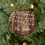 Soon To Be Mrs Engaged Personalized Woodgrain Ceramic Ornament at Zazzle
