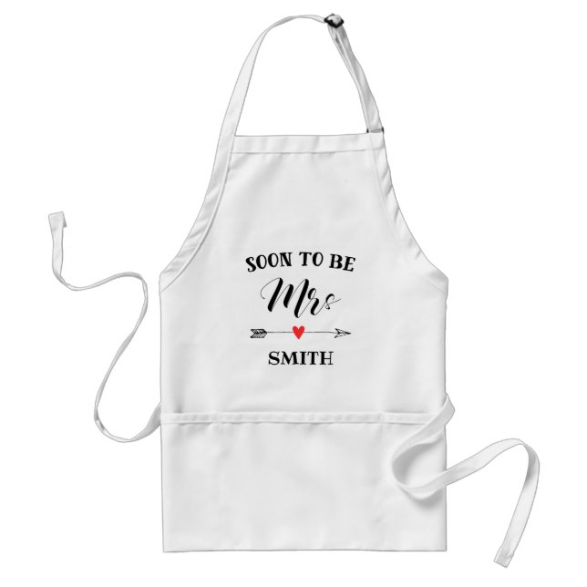 Soon to be Mrs. personalized name Adult Apron (Front)