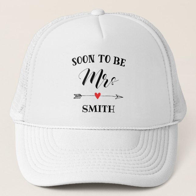 Soon to be Mrs. personalized name Trucker Hat (Front)