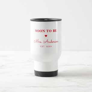 Soon to be Mrs Personalized Red Retro Travel Mug