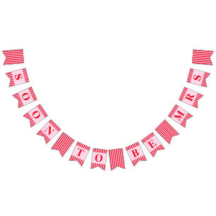 Soon to be Mrs. Retro Red & Pink Stripes Bunting Flags