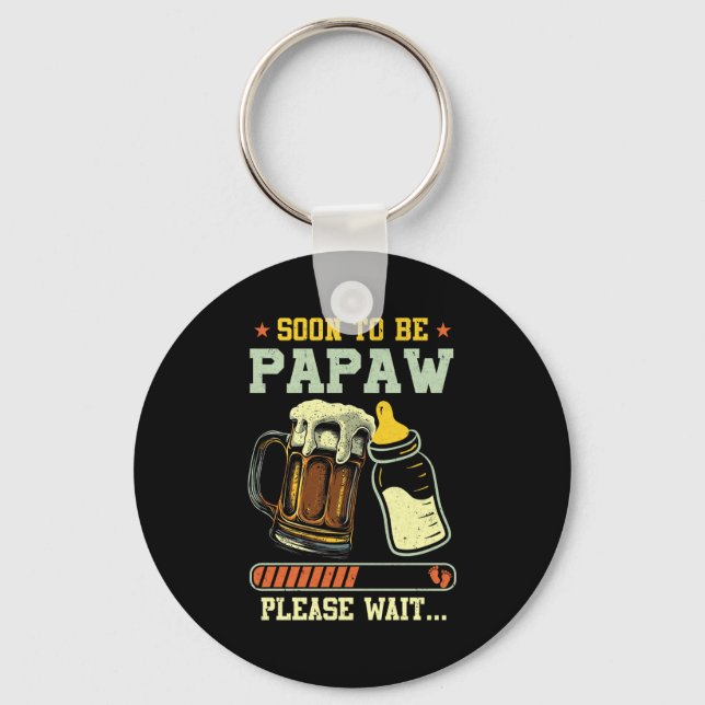 Soon To Be Papaw Est 2025 Pregnancy Announcement L Keychain (Front)