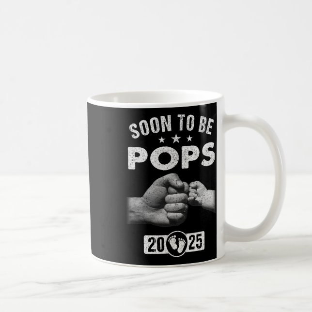 Soon To Be Pops Est 2025 Fathers Day First Time Ne Coffee Mug (Right)