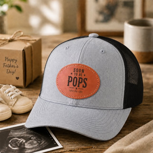 Soon to Be Pops Fathers Day Pregnancy Leather Patch Hat (Soon to Be Pops Fathers Day Pregnancy Leather Patch Hat)