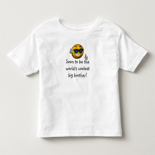 "Soon to be the World's Coolest Big Brother!" Toddler T-shirt (Front)