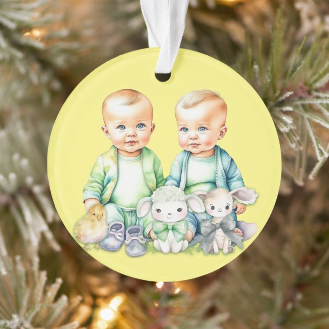 Soon To Be Twins Coming Soon Announcement Ornament (Tree)