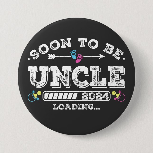 Soon to Be Uncle 2024 Loading Round Button (Front)