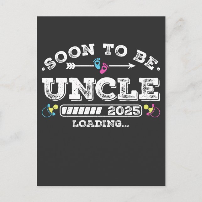Soon to Be Uncle 2025 Loading Postcard (Front)