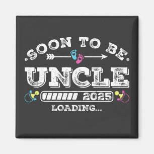 Soon to Be Uncle 2025 Loading Square Magnet
