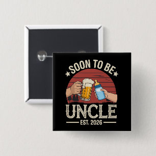 Soon To Be Uncle 2026 Retro Pregnancy Announcement Button