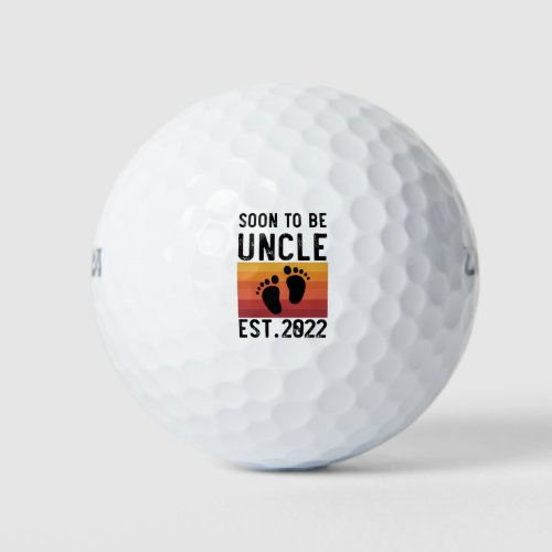 Soon To Be Uncle Est 2022 New Uncle Funny Gift Golf Balls