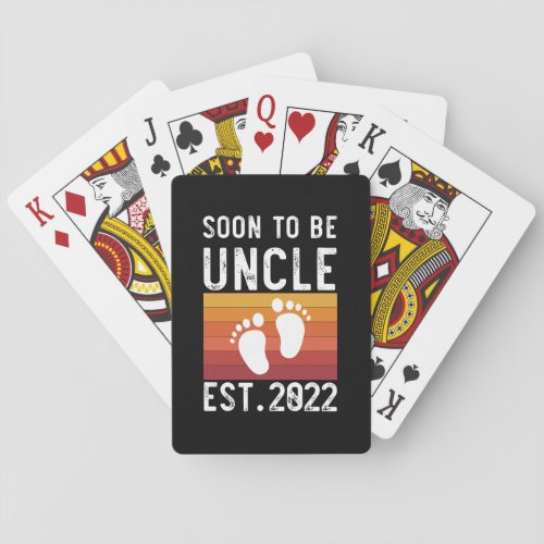 Soon To Be Uncle Est 2022 New Uncle Funny Gift Playing Cards
