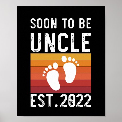 Soon To Be Uncle Est 2022 New Uncle Funny Gift Poster