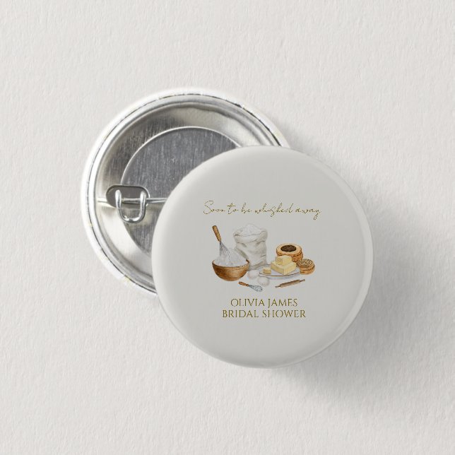 Soon to be whisked away bridal shower button (Front & Back)