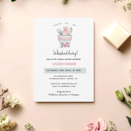 Soon to be Whisked Away Bridal Shower  Invitatio Invitation