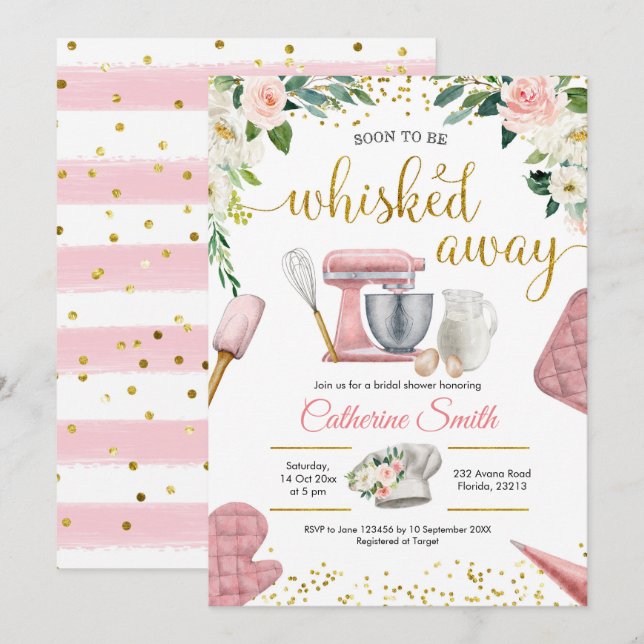 Soon to be Whisked Away Bridal Shower Invitation (Front/Back)