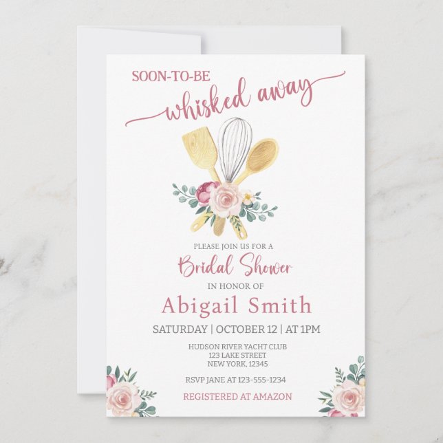 SOON TO BE WHISKED AWAY BRIDAL SHOWER INVITATION (Front)