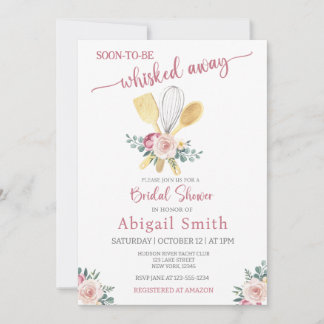 SOON TO BE WHISKED AWAY BRIDAL SHOWER INVITATION