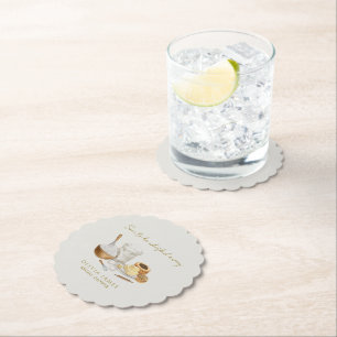 Soon to be whisked away bridal shower paper coaster