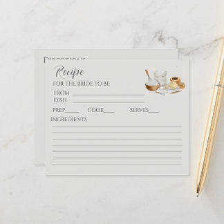Soon to be whisked away bridal shower recipe card