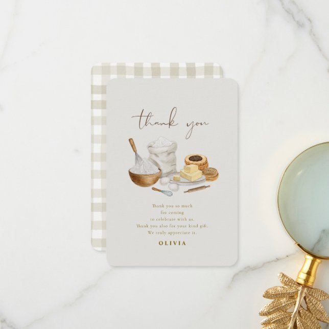 Soon to be whisked away bridal shower thank you card (Front/Back In Situ)